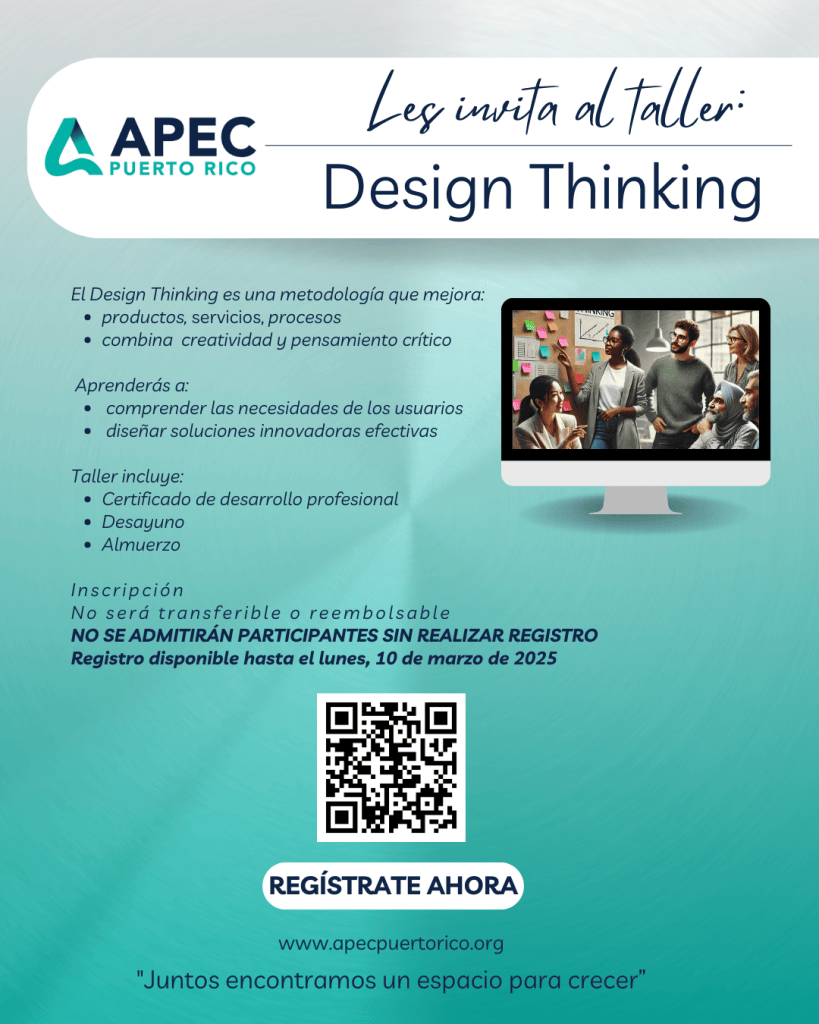 ¡Últimos espacios disponibles para el taller: Design Thinking! – APEC ...