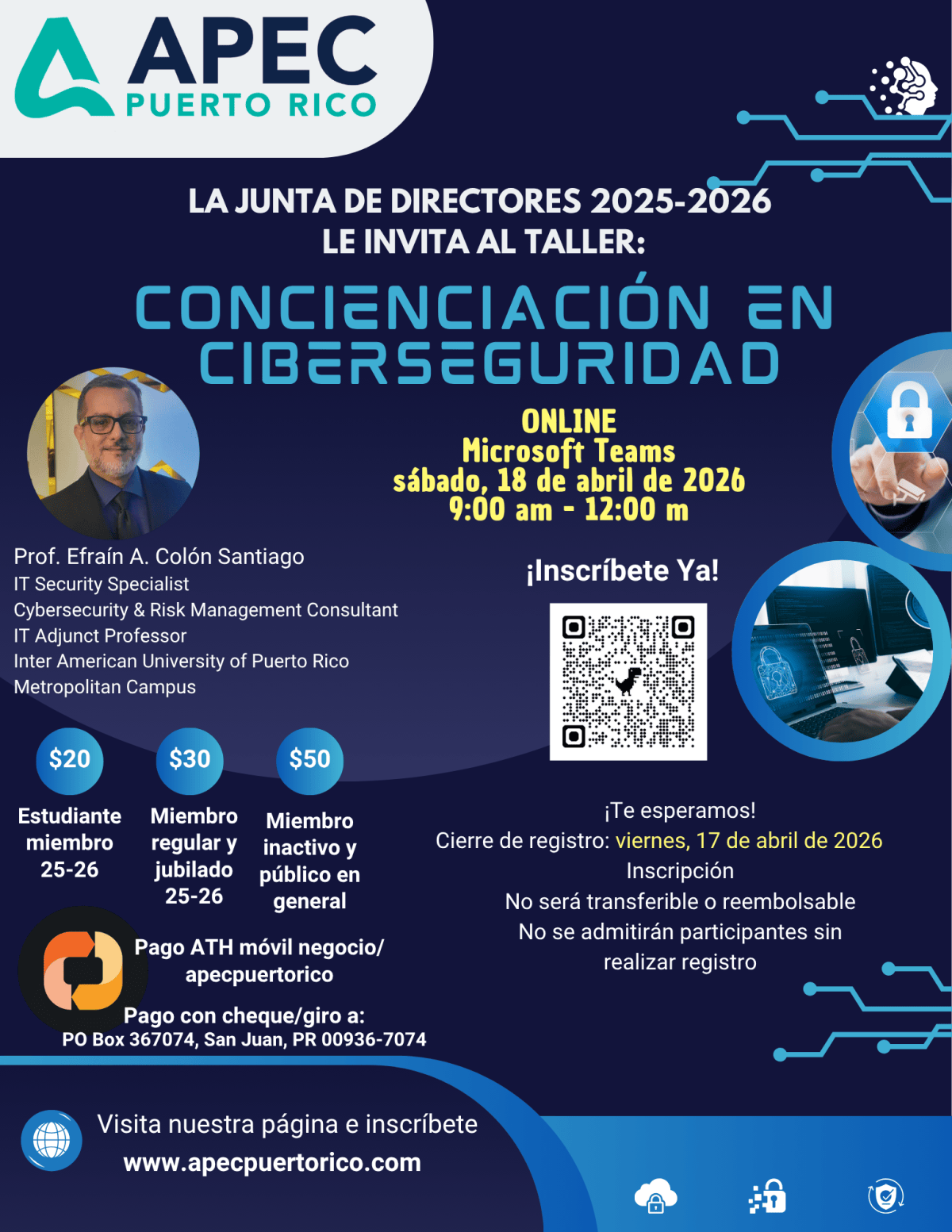 Taller virtual Concienciación en Ciberseguridad – APEC Puerto Rico